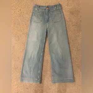 Anthropologie The Colette Crop High Rise Wide Leg Jeans by Maeve